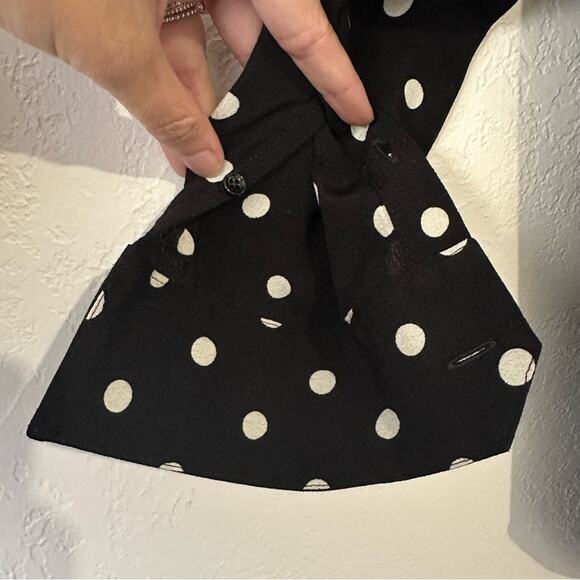 Saint Laurent Classic Crepe Polka Dot Top size FR 36 Long Sleeve tie Accents - Picture 9 of 13